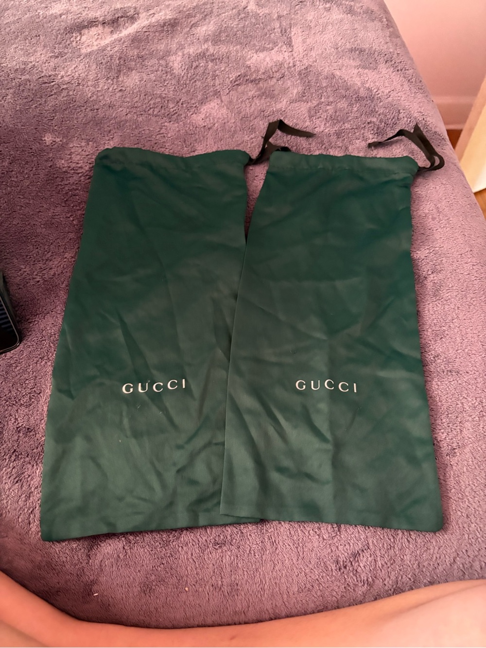 Gucci Dark Green Drawstring Dust Bags (Pair)